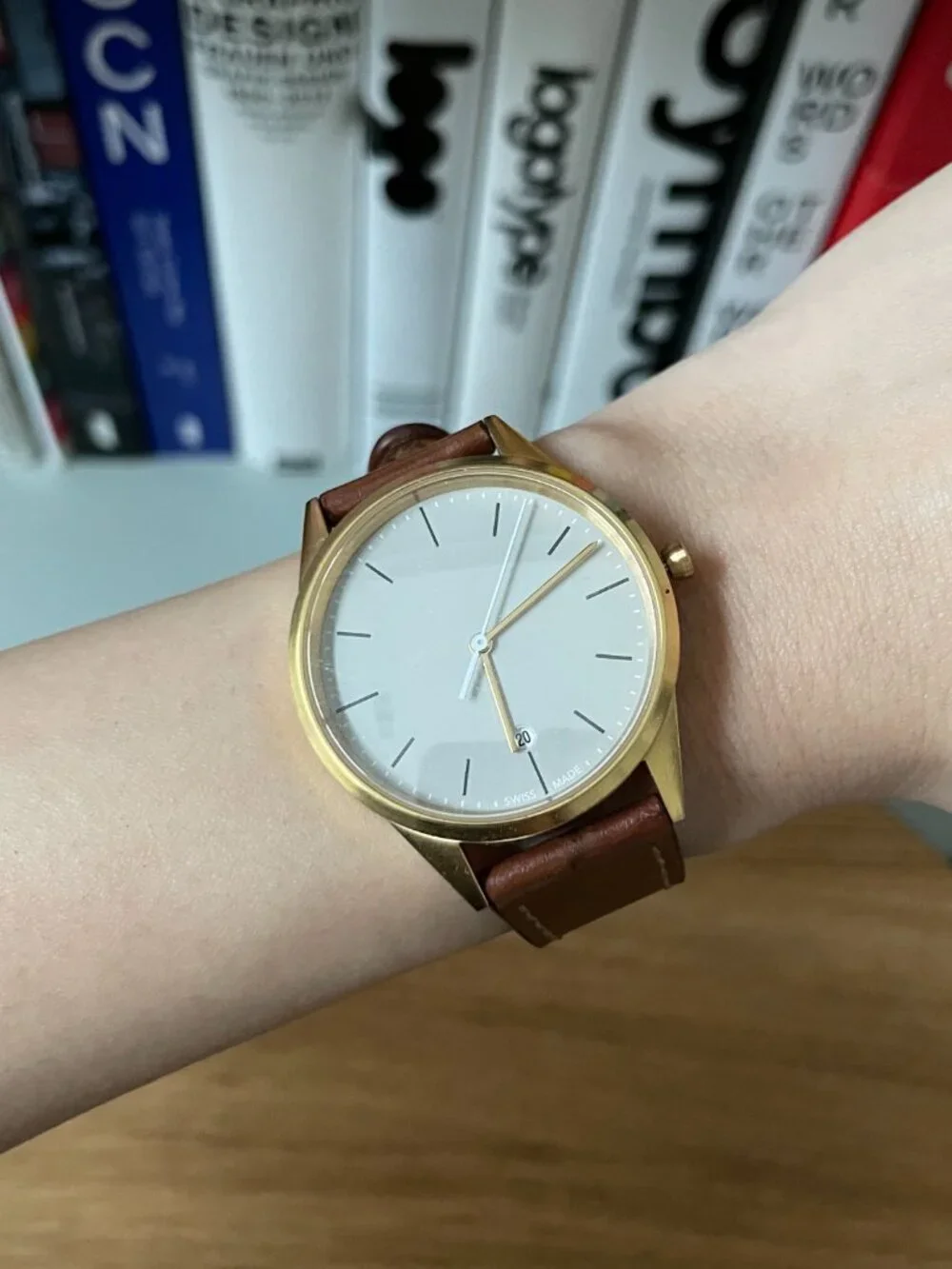Uniform Wares C36 Women’s Date Watch in PVD Satin Gold